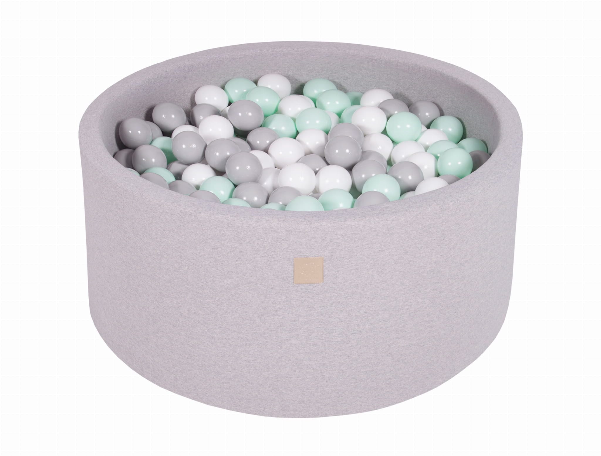 meowbaby-piscine-balles-ronde-90x40-cm-jersey-gris-clair-300-balles image 1