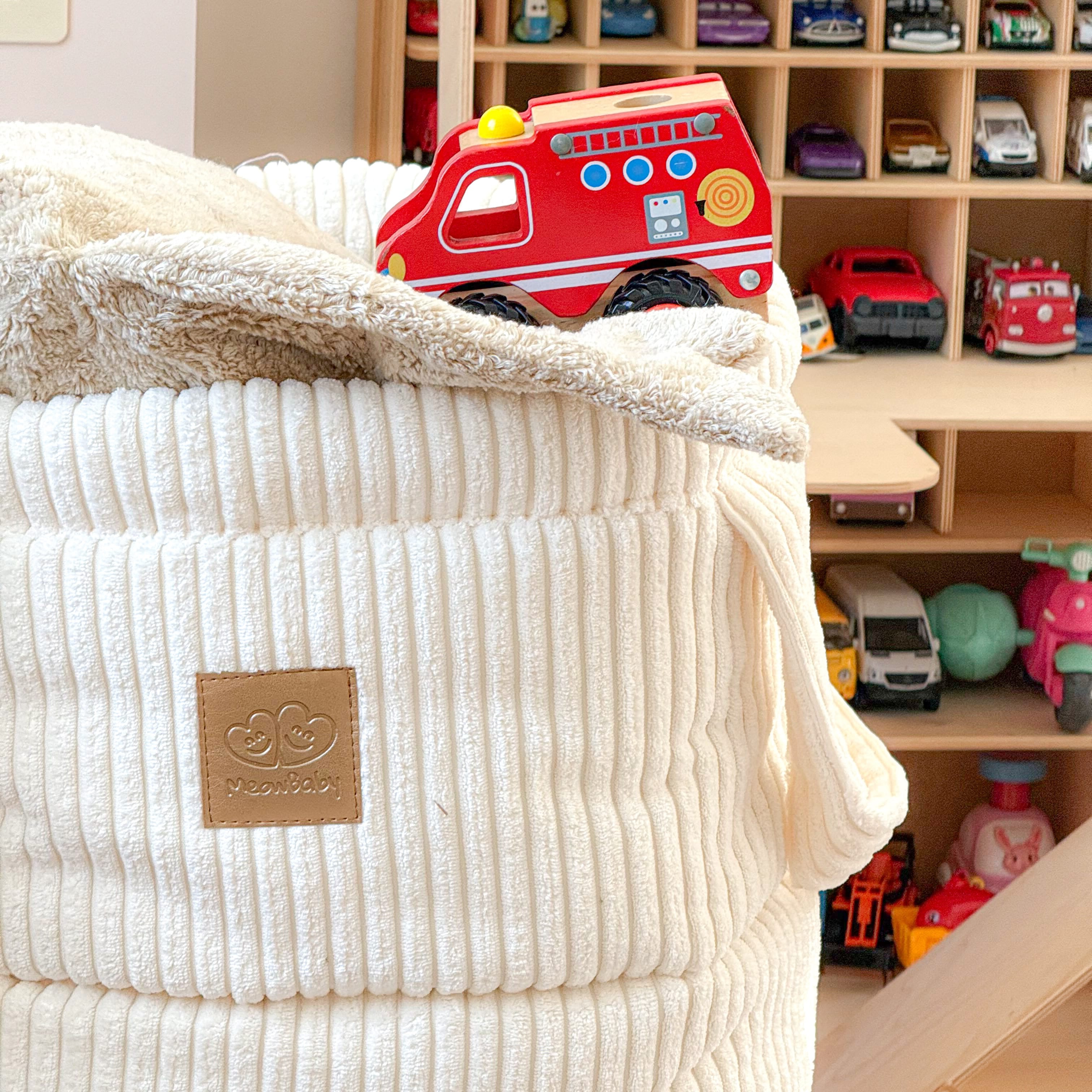 meowbaby-panier-de-rangement-50cm-velours-corduroy-aesthetic image 4