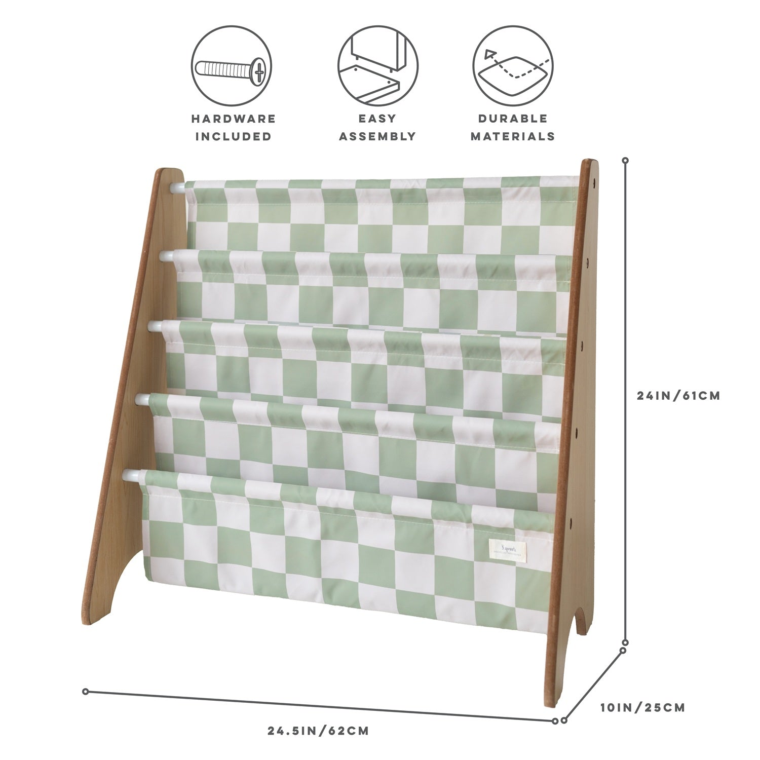 3-sprouts-biblioth-que-damier-vert-en-tissu-recycl image 5