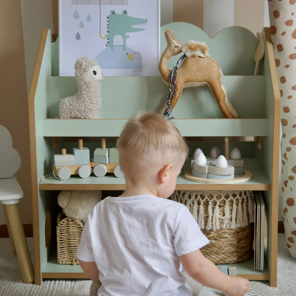 meowbaby-cloudy-biblioth-que-montessori-avec-tag-re-en-bois image 2