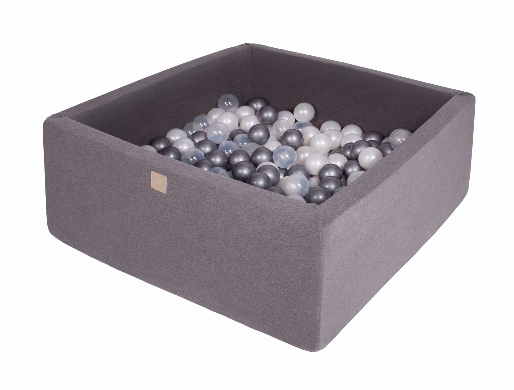 meowbaby-piscine-balles-carr-e-90x90-cm-jersey-gris-300-balles image 5