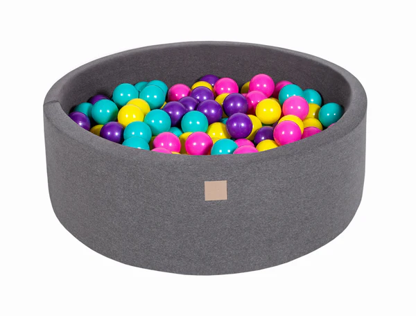 meowbaby-piscine-balles-ronde-90x30-cm-jersey-gris-200-balles image 8