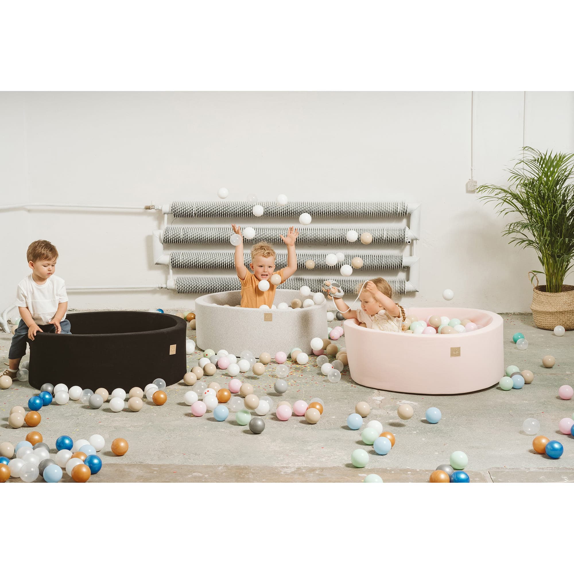 meowbaby-piscine-balles-ronde-90x30-cm-jersey-200-balles-gris-clair image 8