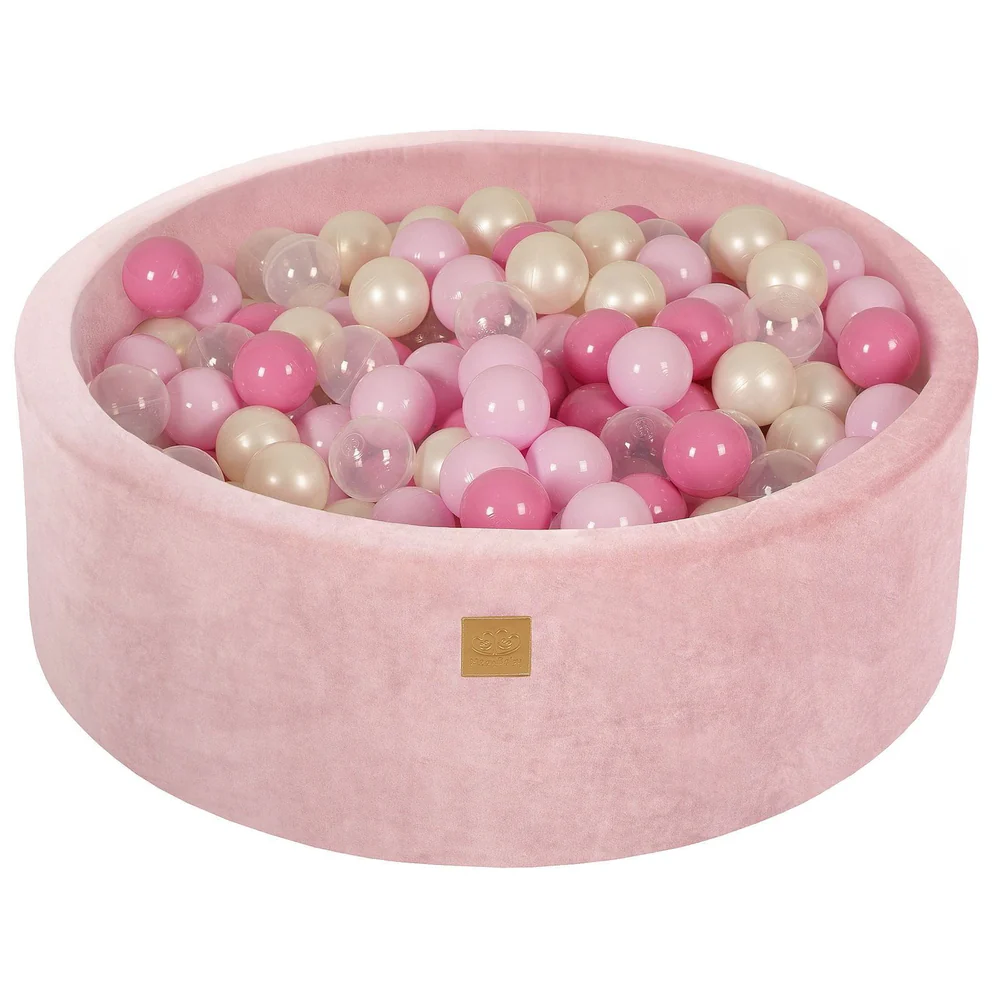 meowbaby-piscine-balles-ronde-90x30-cm-velours-rose-200-balles image 4