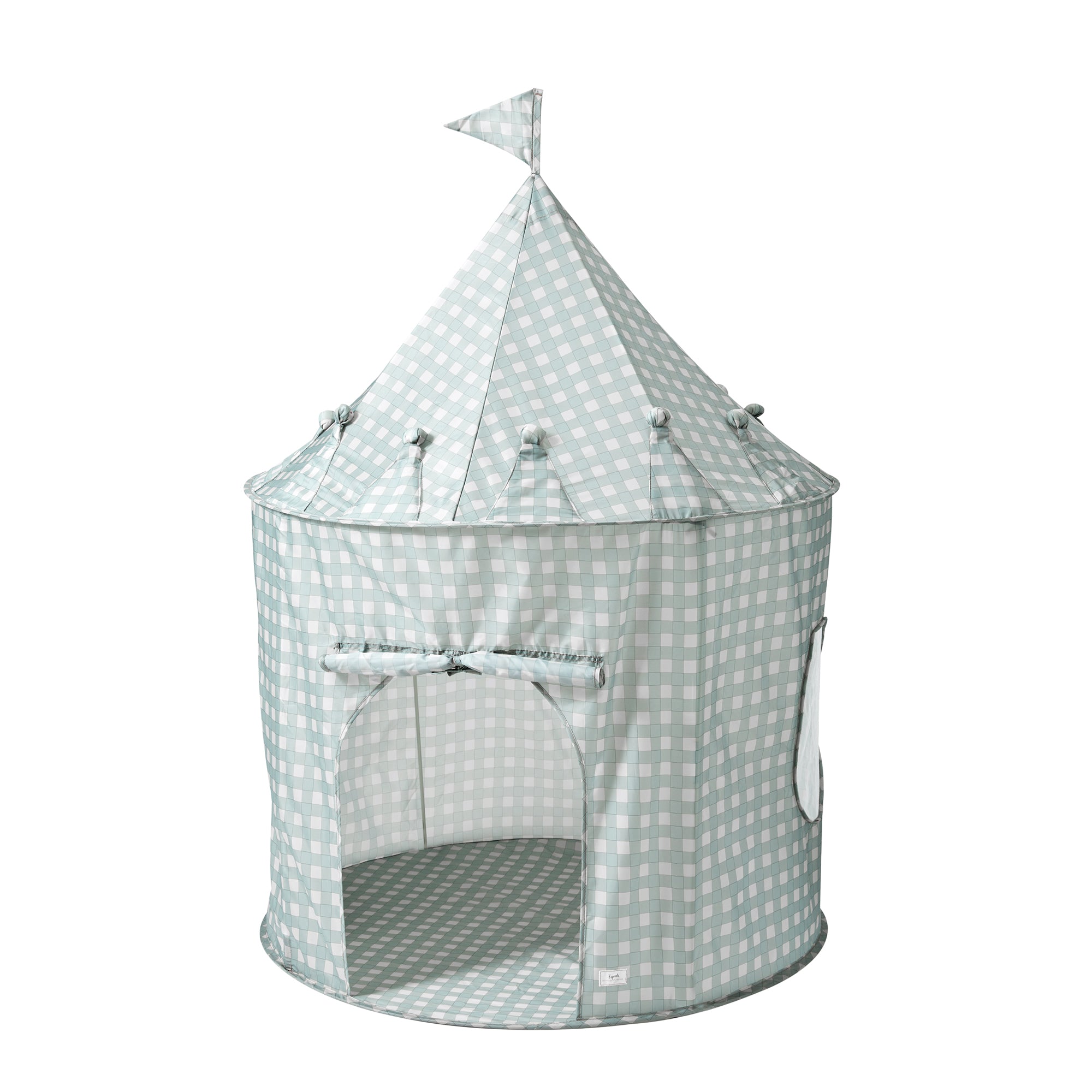 3-sprouts-gingham-blue-tente-de-jeu-en-tissu-recycl image 1