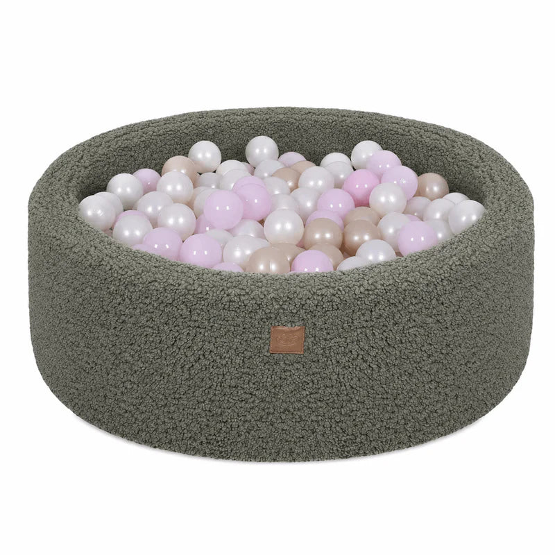 meowbaby-piscine-balles-ronde-90x30-cm-bearly-kaki-200-balles image 1