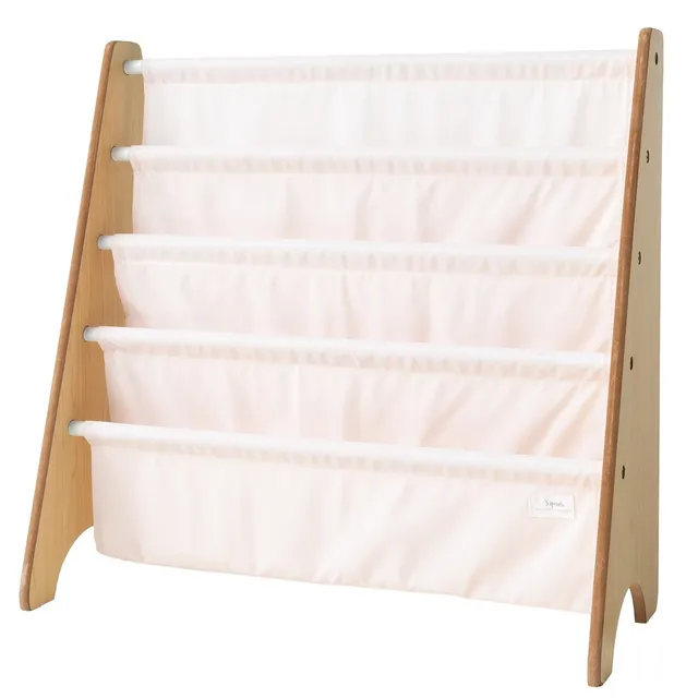 3-sprouts-biblioth-que-rose-porte-livres-tissu-recycl-enfant image 1