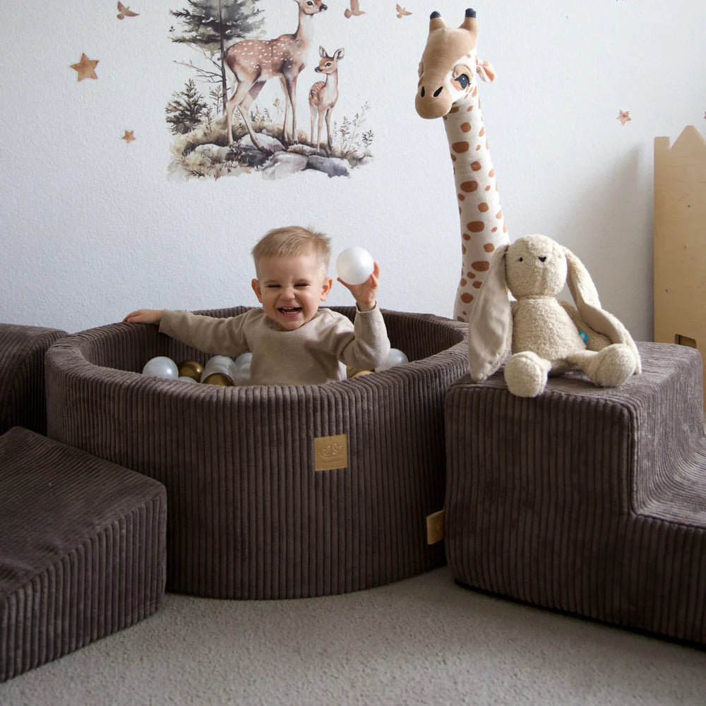 meowbaby-aesthetic-parcours-3-pi-ces-piscine-ronde-90x30-corduroy-marron-200-bal image 2