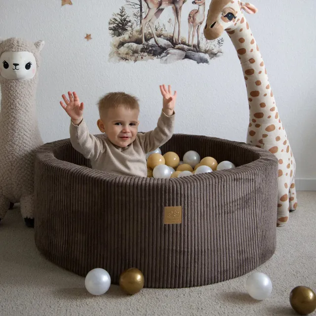 meowbaby-aesthetic-piscine-balles-ronde-90x30-cm-marron-200-balles image 1