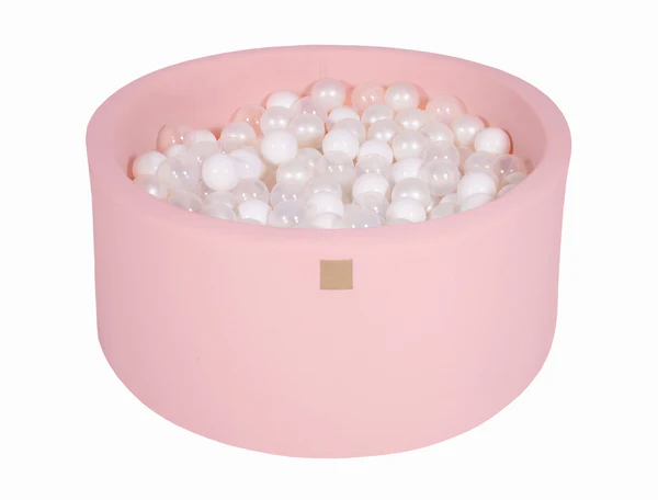 meowbaby-piscine-balles-ronde-90x40-cm-jersey-rose-300-balles image 1