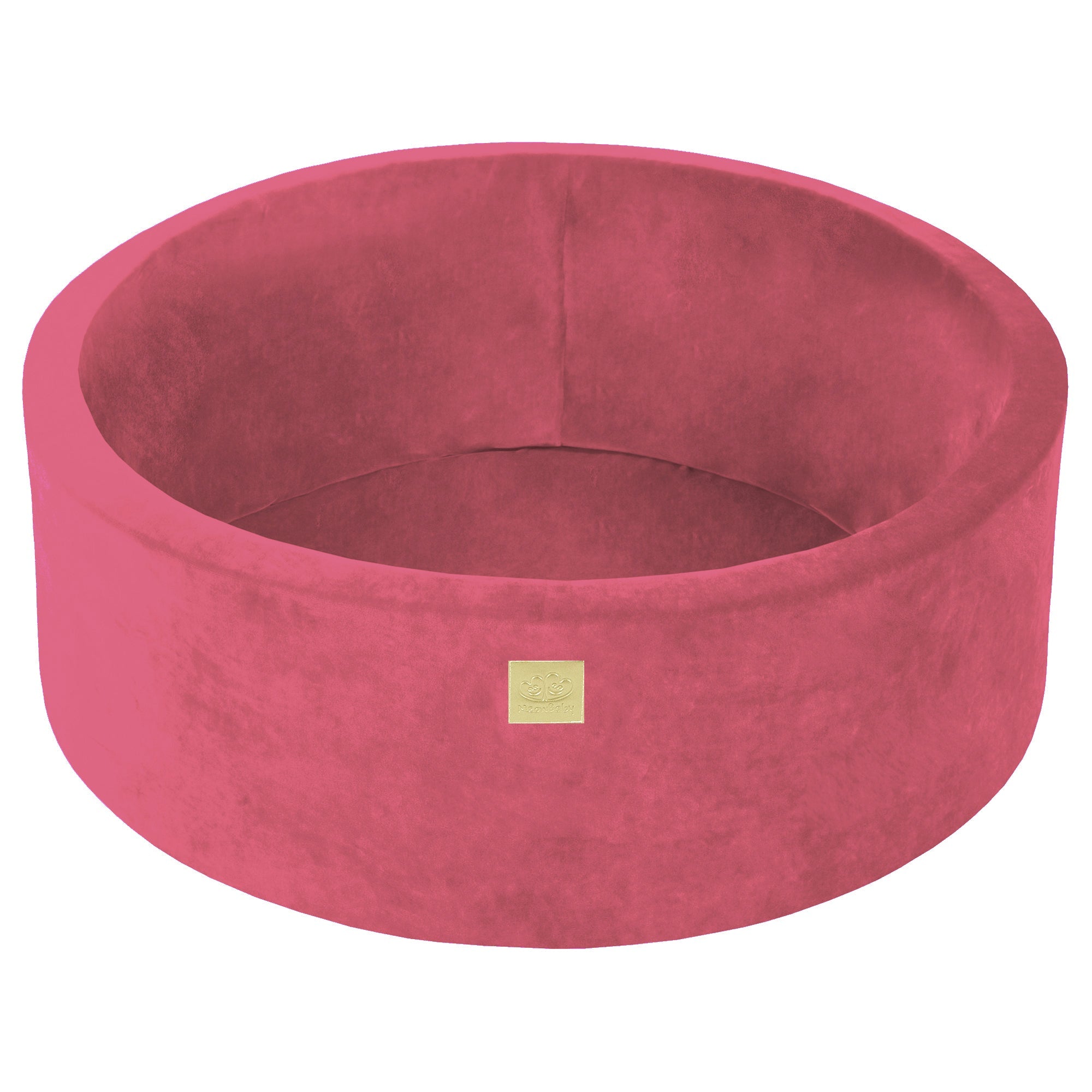 meowbaby-piscine-balles-ronde-90x30-cm-velours-rouge-framboise-200-balles image 2