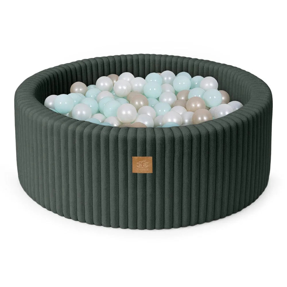meowbaby-piscine-balles-ronde-90x30-cm-fourrure-churros-vert-for-t-200-balles image 1