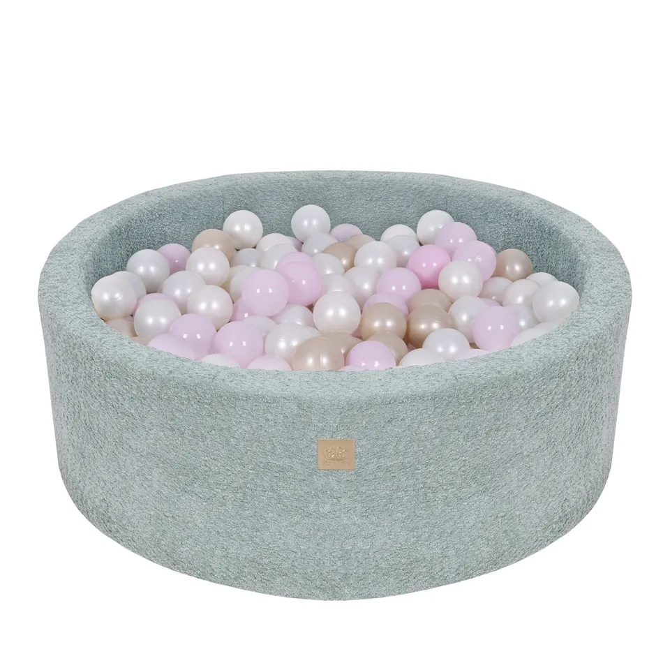 meowbaby-piscine-balles-ronde-90x30-cm-boucl-menthe-200-balles image 1