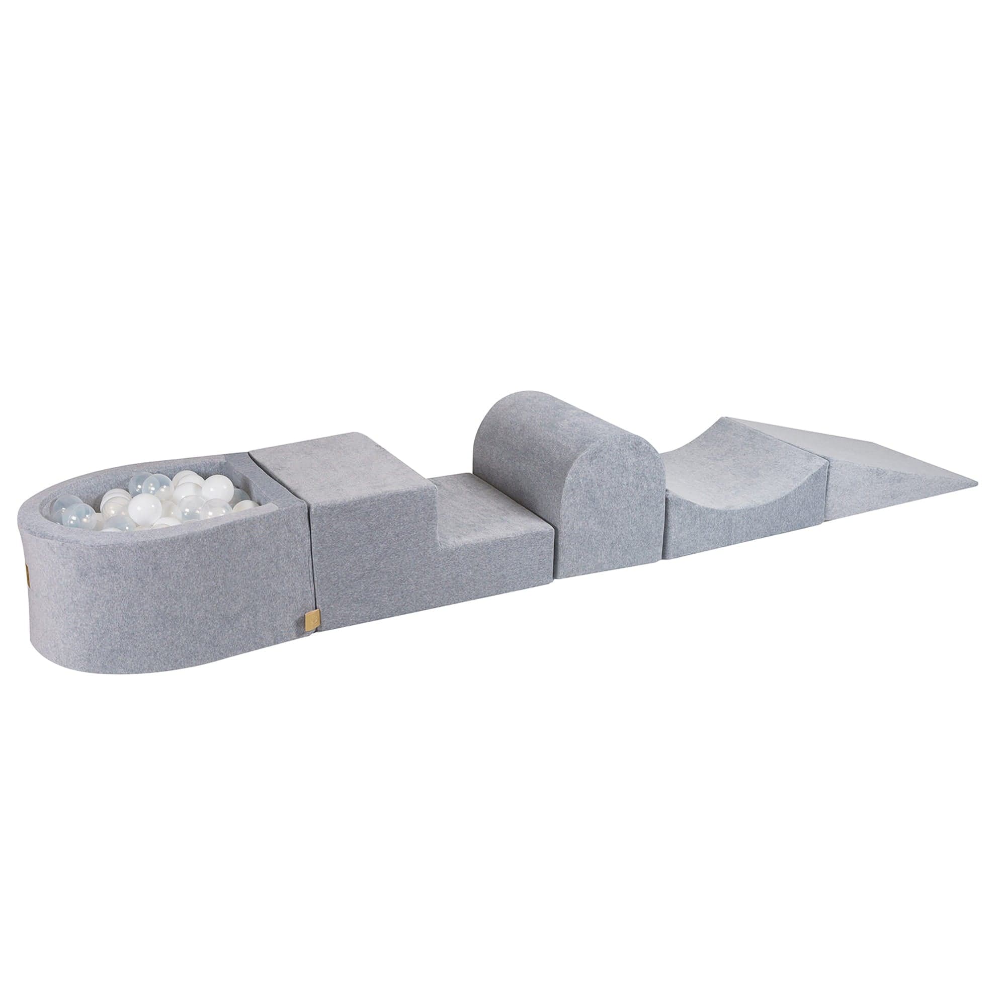 meowbaby-parcours-de-motricit-5-pi-ces-petite-piscine-balles-velours-gris-balles image 5