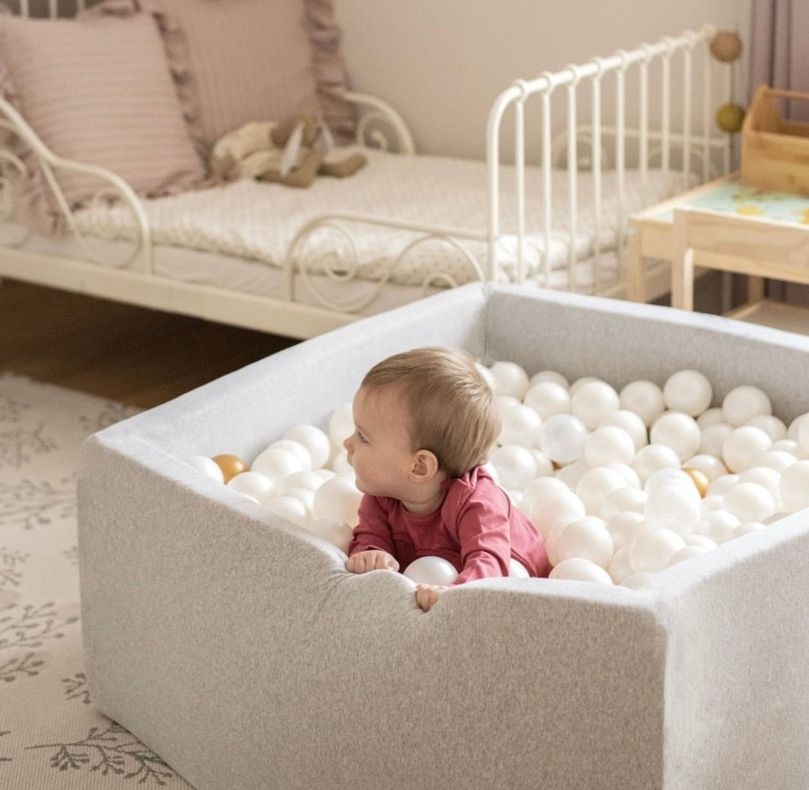 meowbaby-piscine-balles-carr-e-110x110-jersey-gris-clair-400-balles image 3