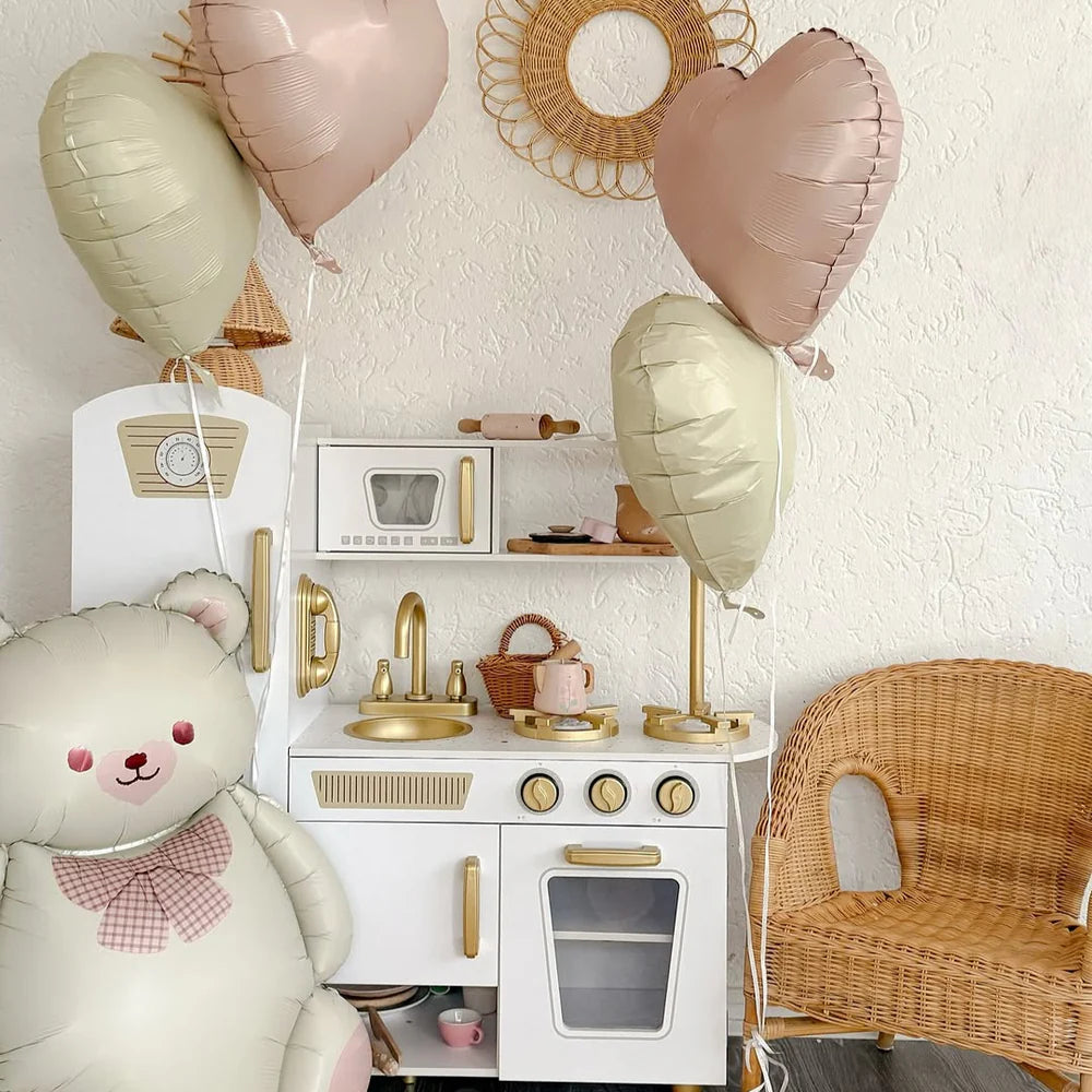 meowbaby-cuisine-en-bois-compl-te-blanc-or image 3
