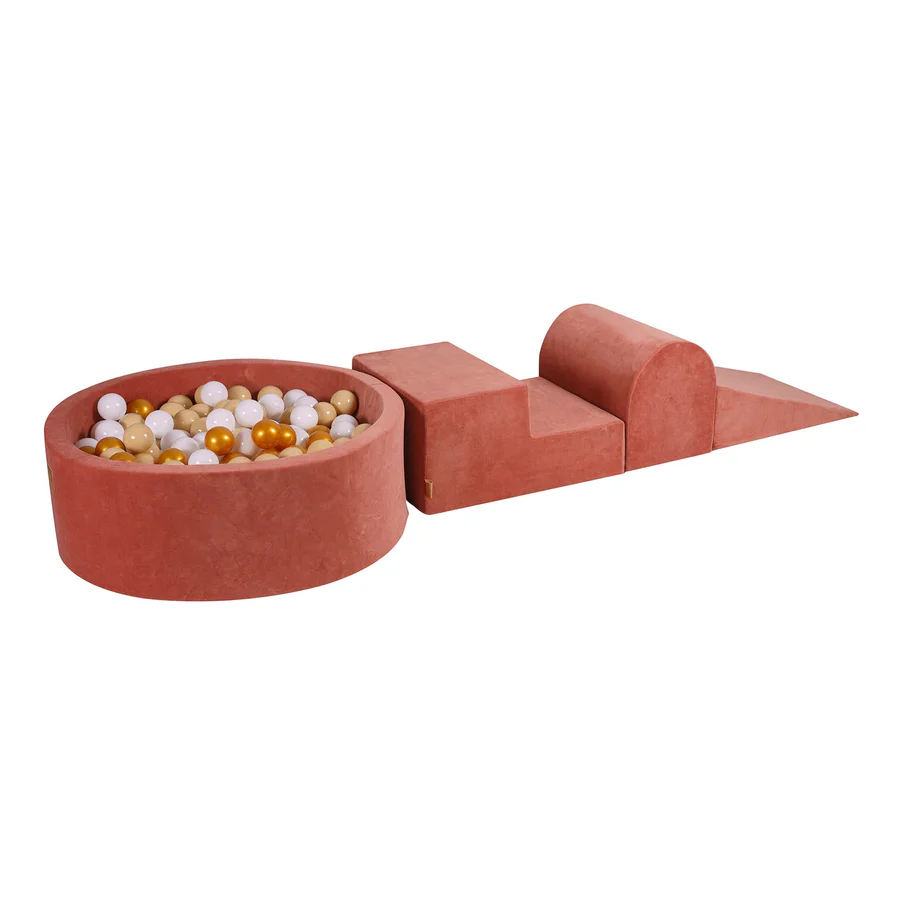 meowbaby-parcours-3-modules-piscine-balles-90x30-velours-marsala-200-balles image 7