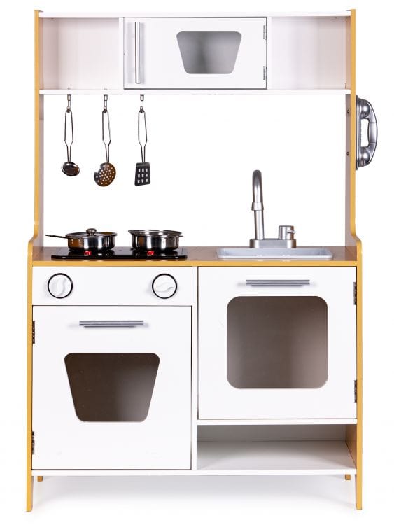 meowbaby-cuisine-en-bois-interactive-blanc-bois-sons-lumi-res-et-accessoires image 3