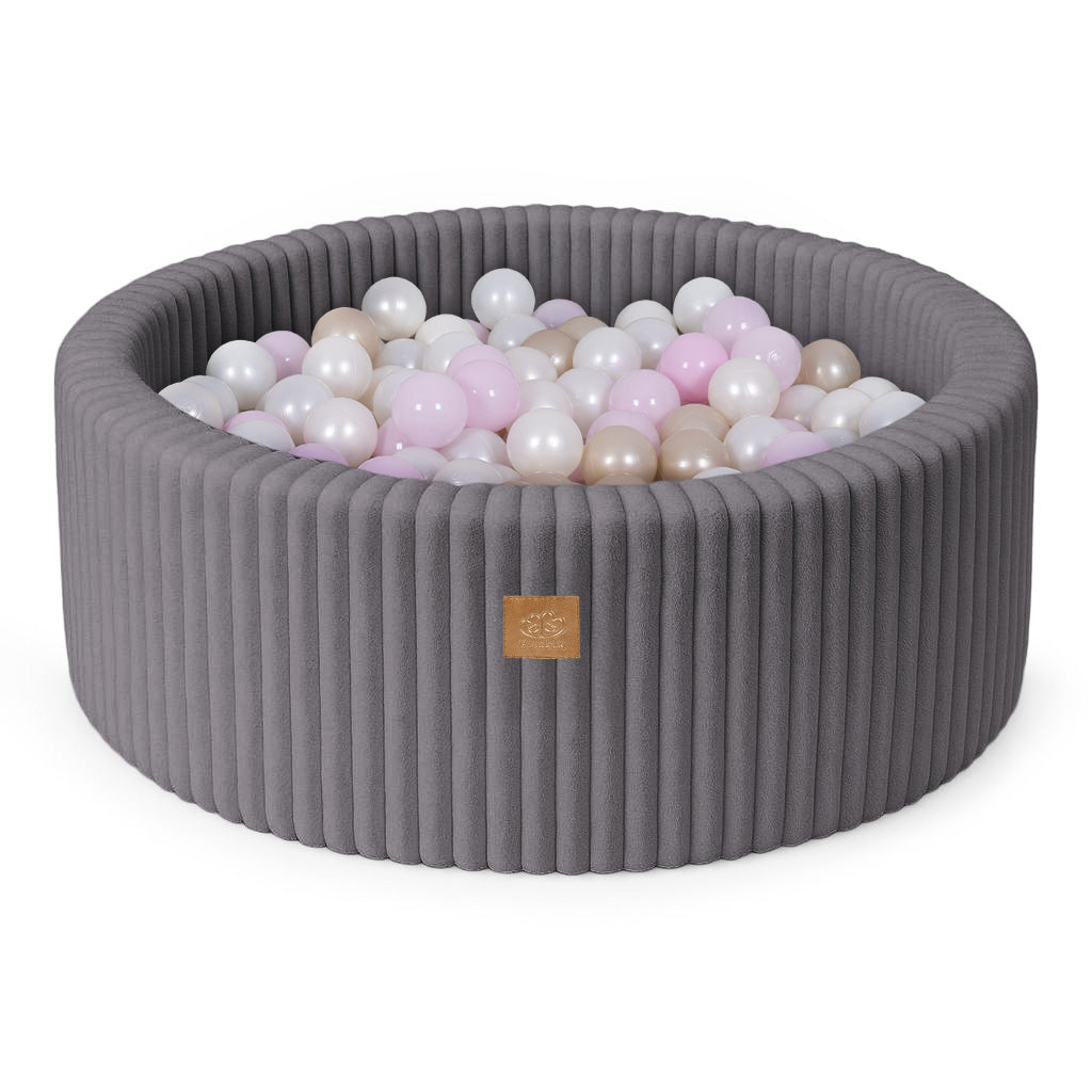 meowbaby-piscine-balles-ronde-90x30-cm-churros-anthracite-200-balles image 2