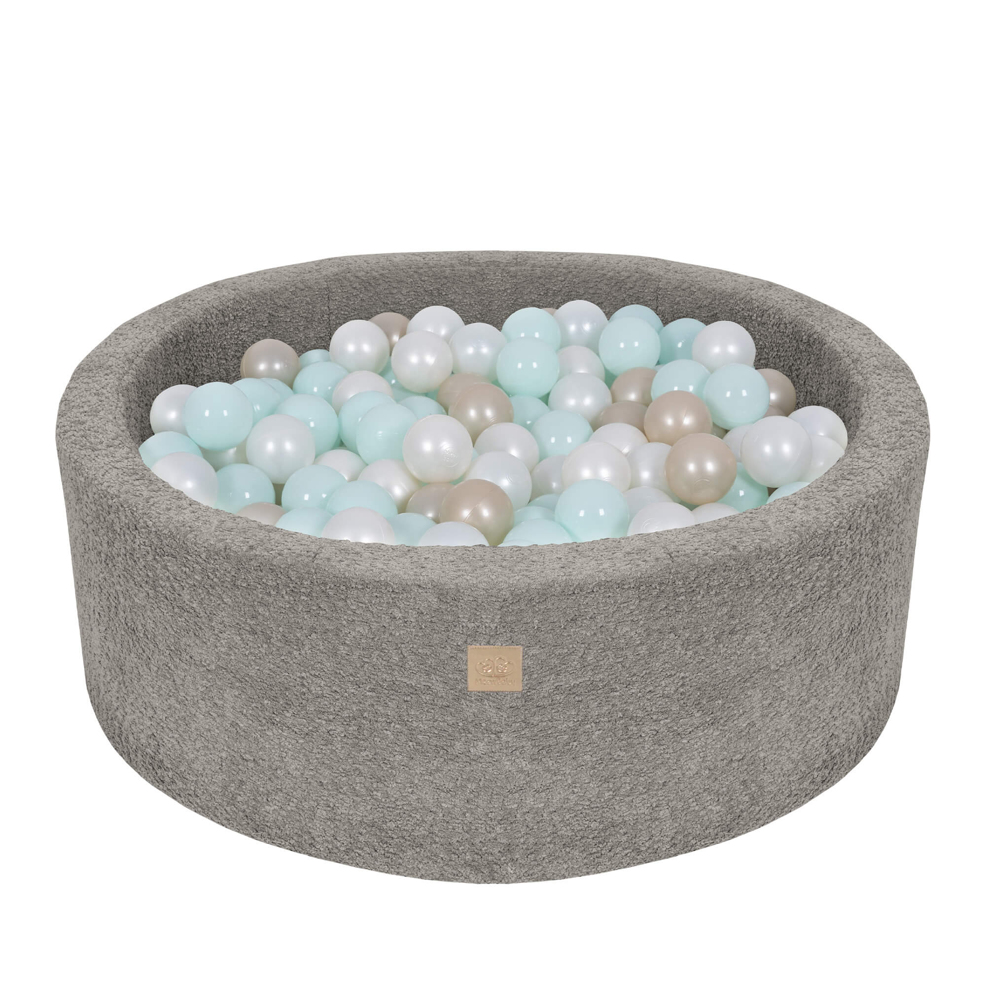 meowbaby-piscine-balles-ronde-90x30cm-tissu-boucl-marron-glac-200-balles-au-choi image 2
