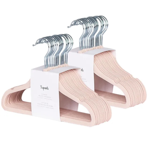 3-sprouts-cintres-velours-rose-enfant-x30-antid-rapants-b-b image 1