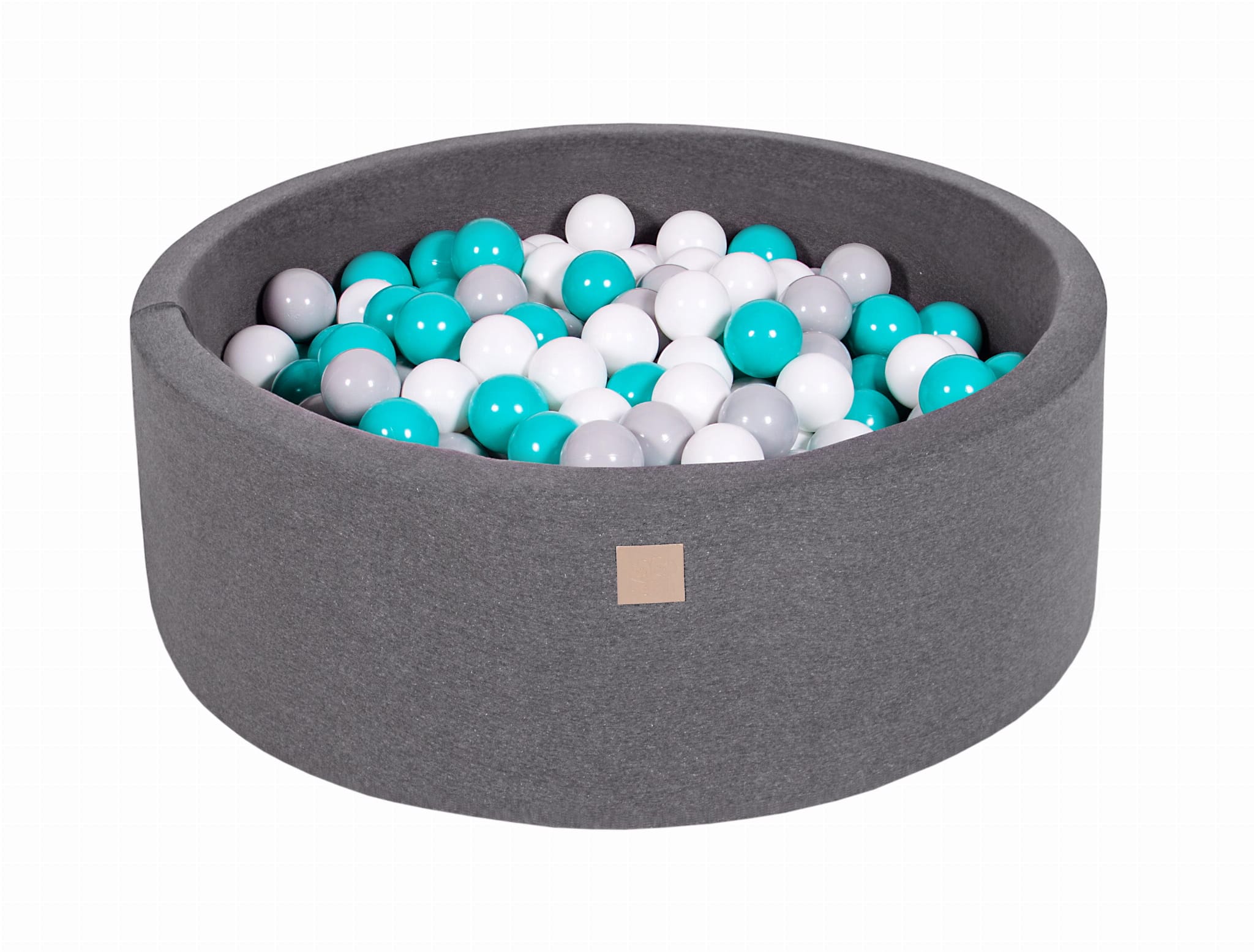 meowbaby-piscine-balles-ronde-90x30-cm-jersey-gris-200-balles image 4