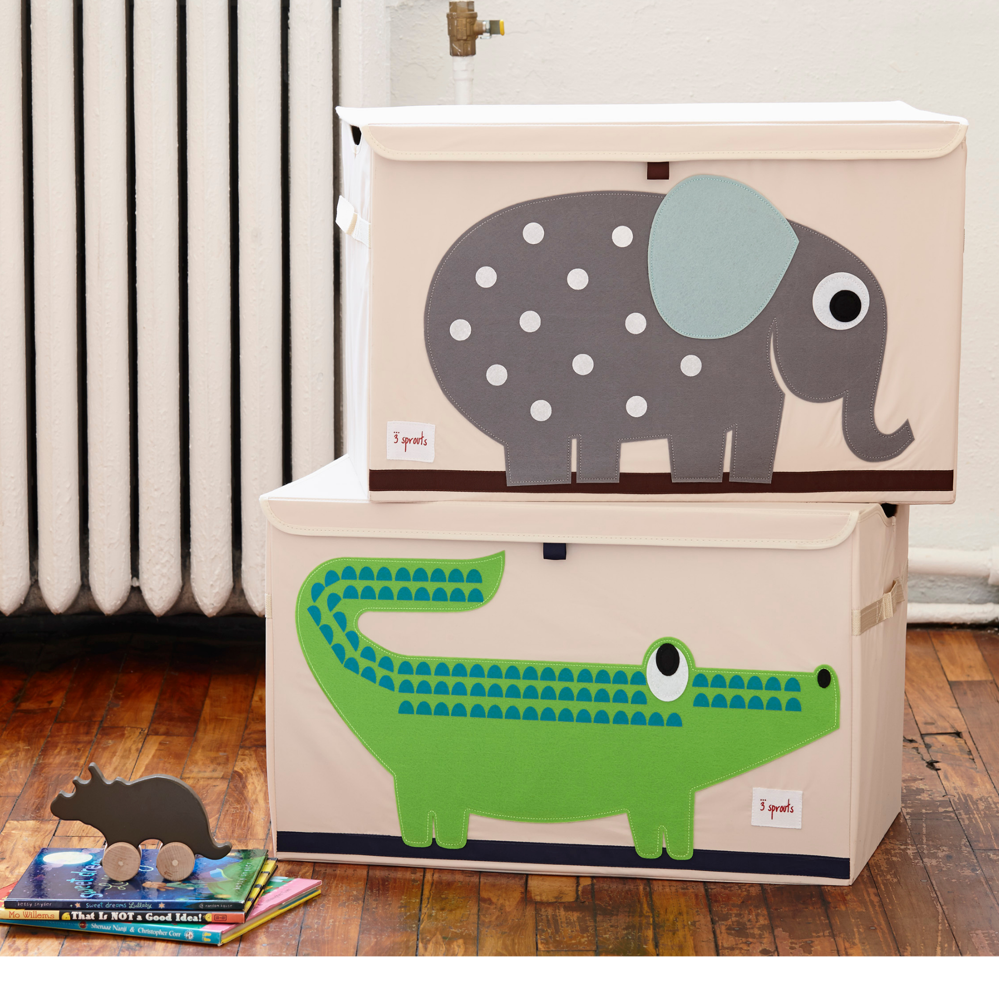 3-sprouts-coffre-jouets-crocodile-en-feutrine-animale image 2