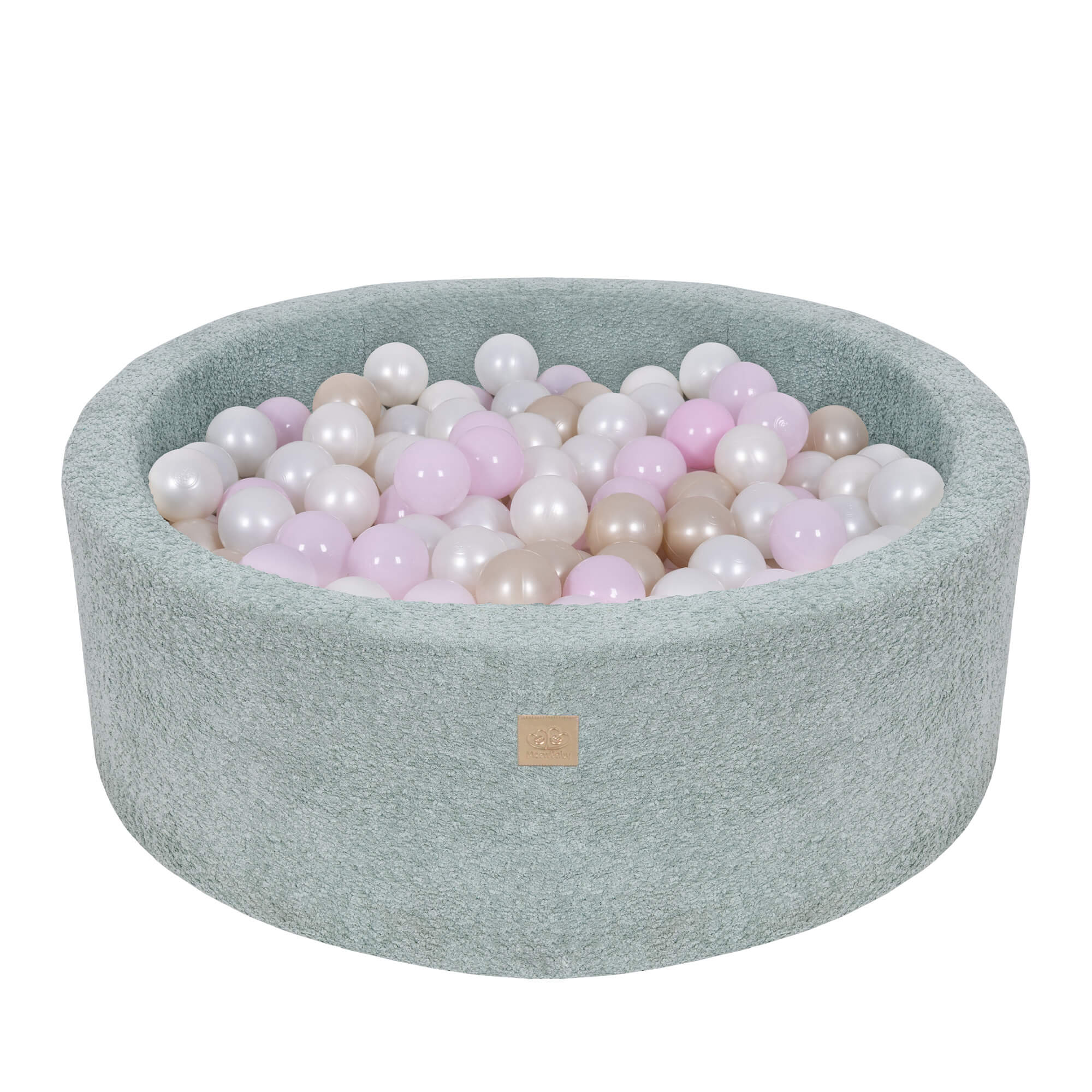 meowbaby-piscine-balles-ronde-90x30-cm-boucl-menthe-200-balles image 1