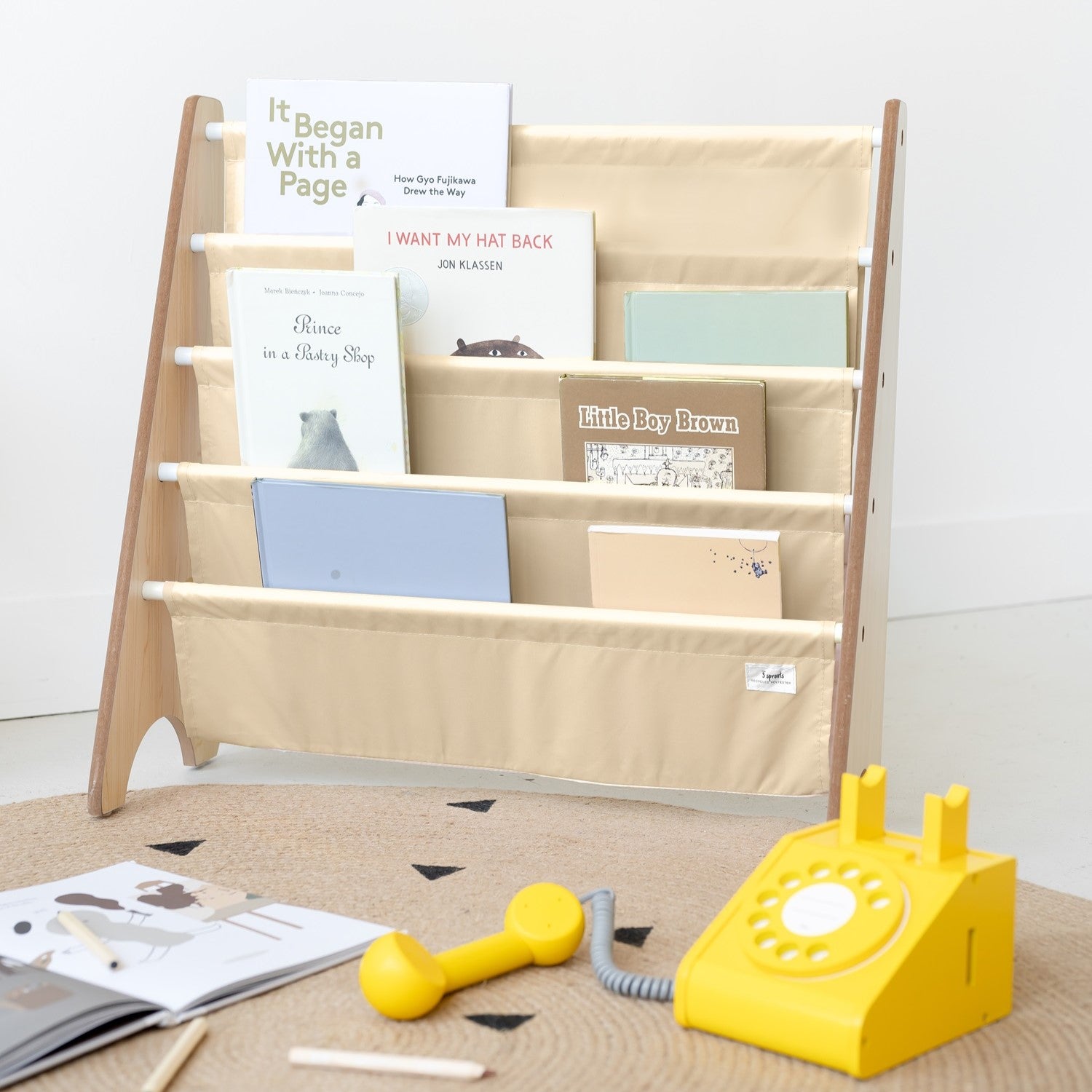 3-sprouts-beige-biblioth-que-porte-livres-en-tissu-recycl image 3