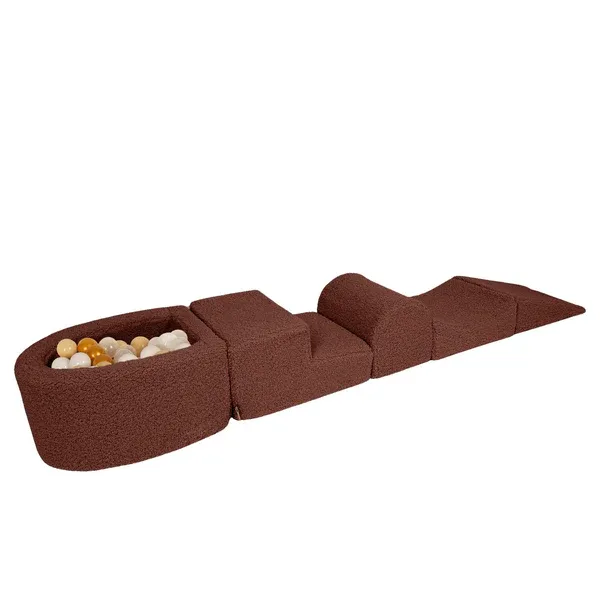 meowbaby-bearly-parcours-de-motricit-5-modules-petite-piscine-balles-marron-ball image 1