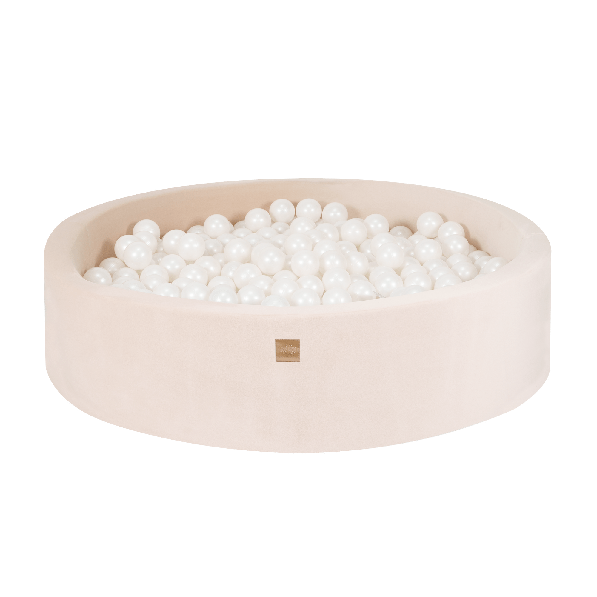 meowbaby-piscine-balles-ronde-120x30-cm-velours-300-balles-beige image 2