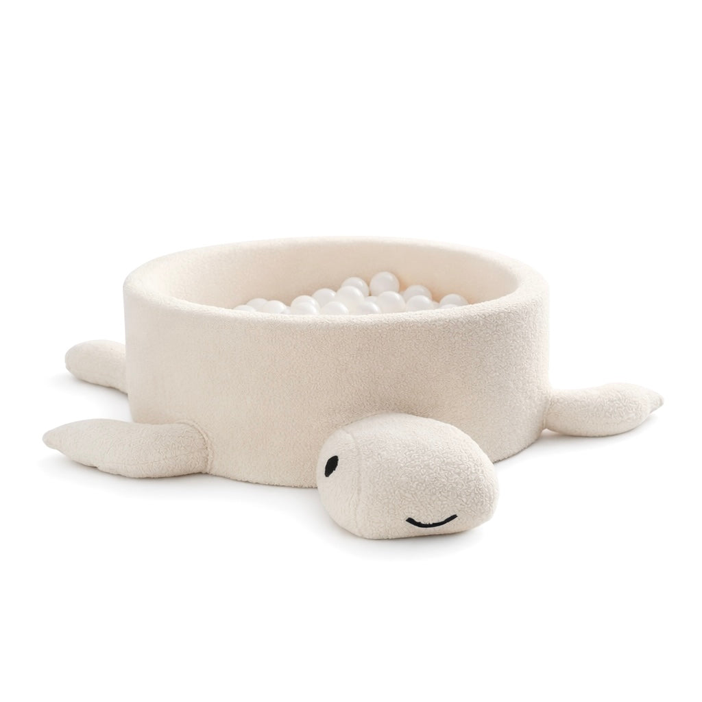 meowbaby-piscine-balles-tortue-90x30-cm-bouclette-c-line-cr-me-200-balles image 2