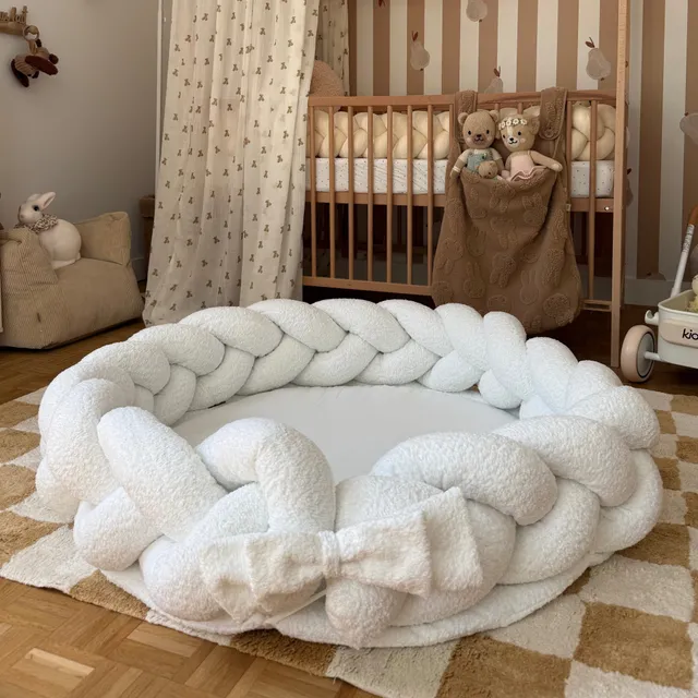 meowbaby-tapis-d-veil-cocon-boucle-blanc image 1
