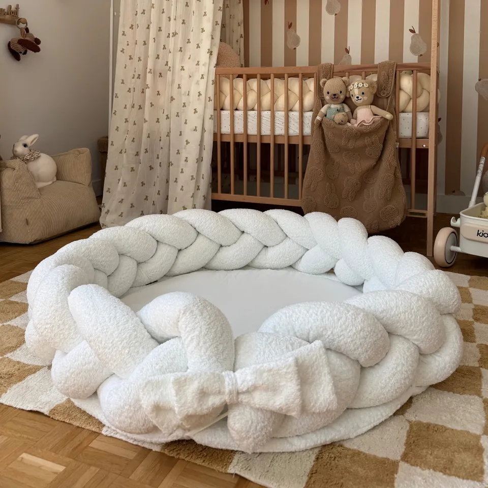 meowbaby-tapis-d-veil-cocon-boucle-blanc image 1