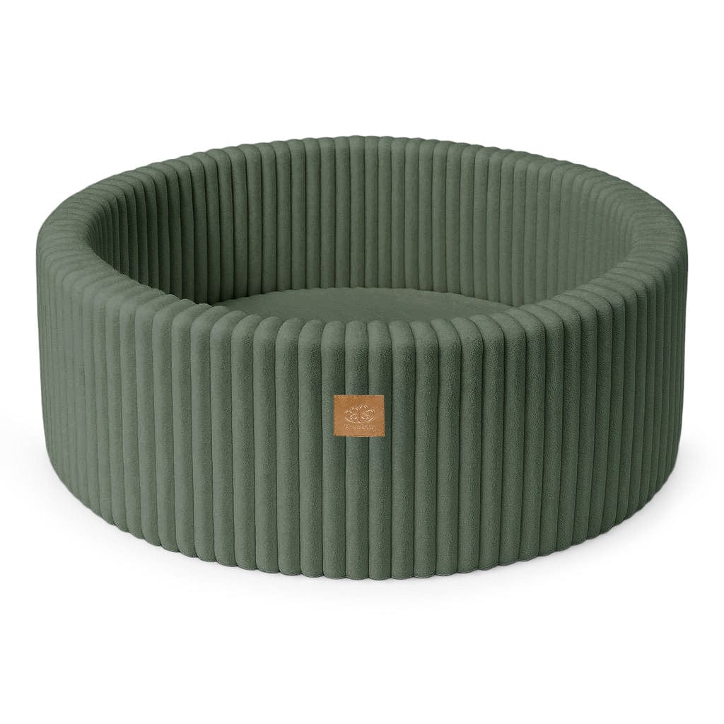 meowbaby-piscine-balles-ronde-90x30-cm-fourrure-churros-olive-200-balles image 7