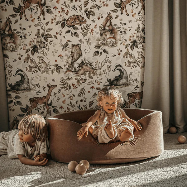 meowbaby-piscine-balles-ronde-90x40-cm-velours-marron-glac-300-balles image 6