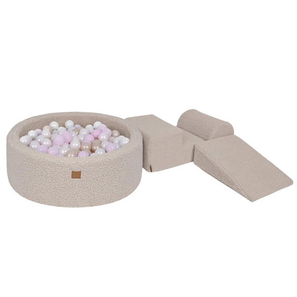 meowbaby-bearly-parcours-3-pi-ces-piscine-balles-ronde-90x30-cm-200-balles-taupe image 5
