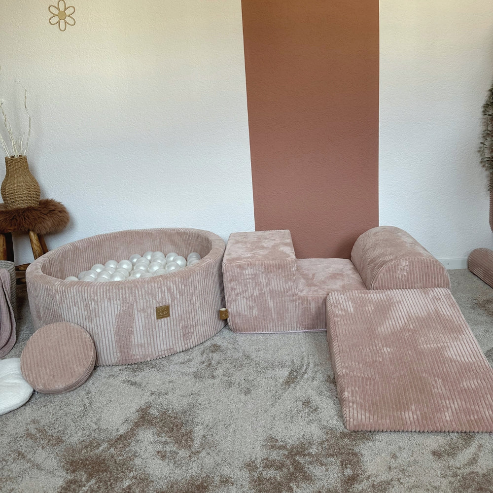 meowbaby-piscine-balles-ronde-90x30-cm-corduroy-aesthetic-rose-200-balles image 7