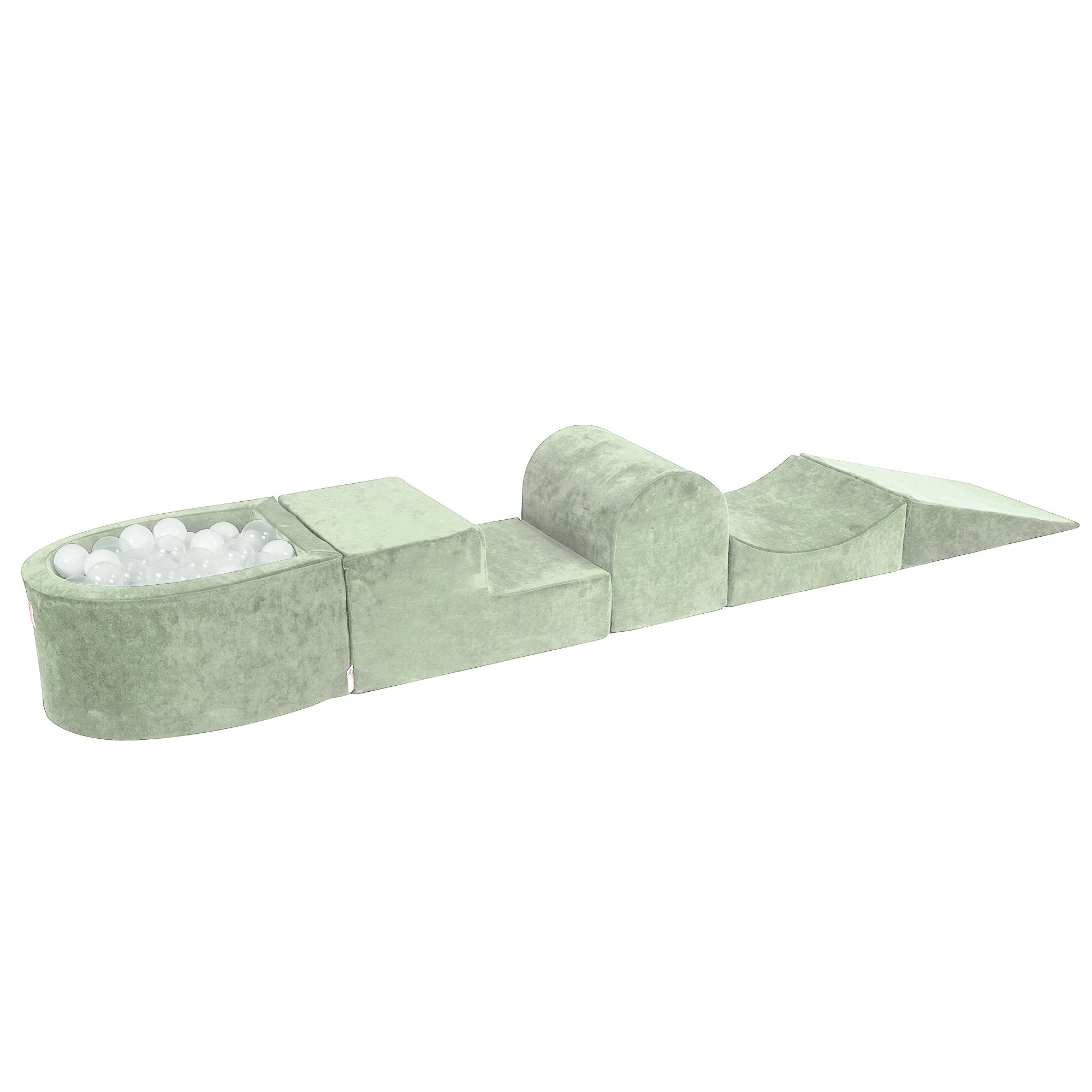 meowbaby-velvet-parcours-de-motricit-5-modules-avec-petite-piscine-balles-vert-s image 2