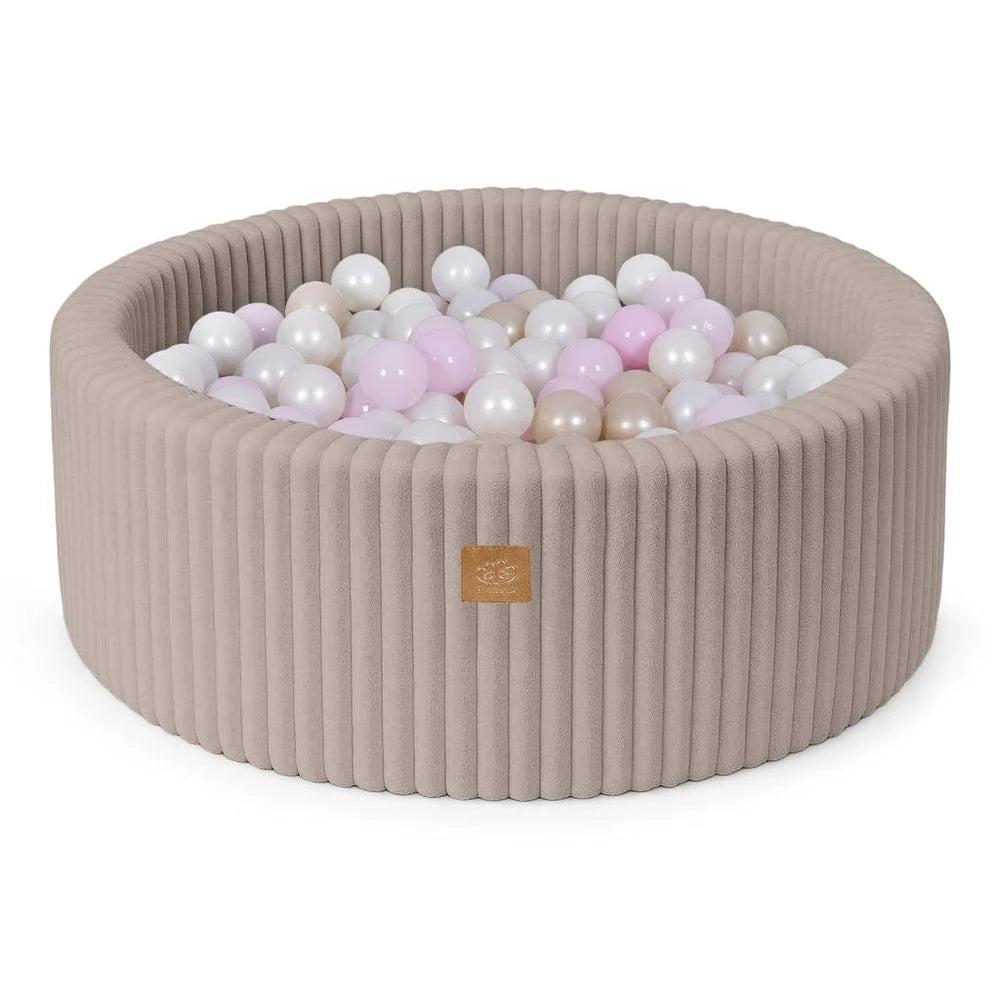 meowbaby-piscine-balles-ronde-90x30-cm-churros-beige-200-balles image 1