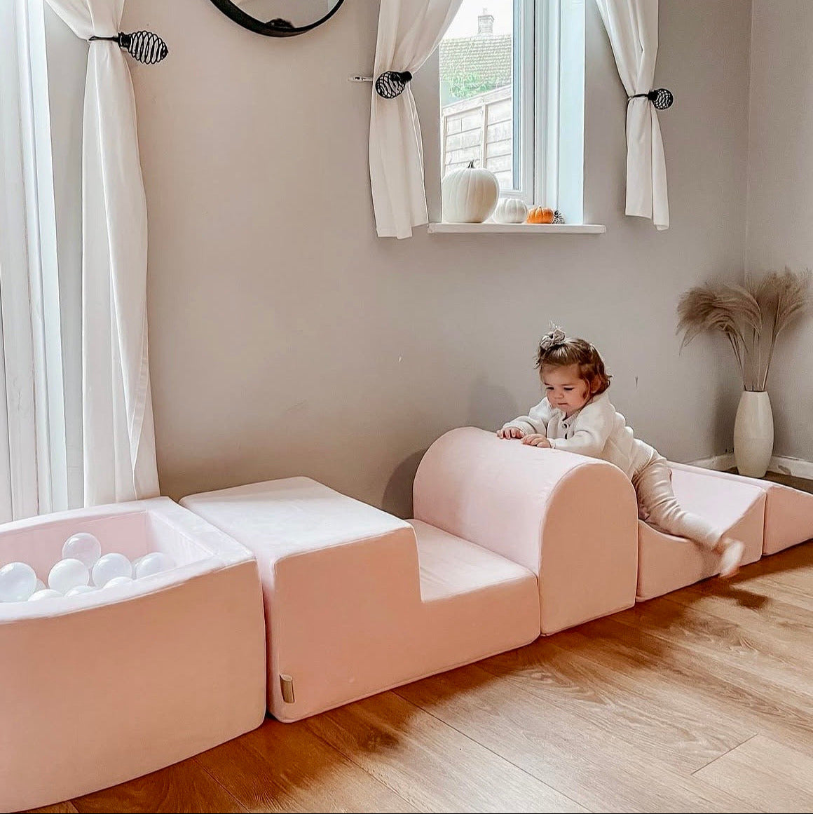 meowbaby-parcours-de-motricit-5-pi-ces-avec-petite-piscine-balles-en-velours-ros image 5