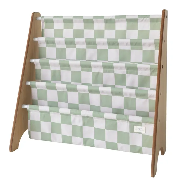 3-sprouts-biblioth-que-damier-vert-en-tissu-recycl image 1