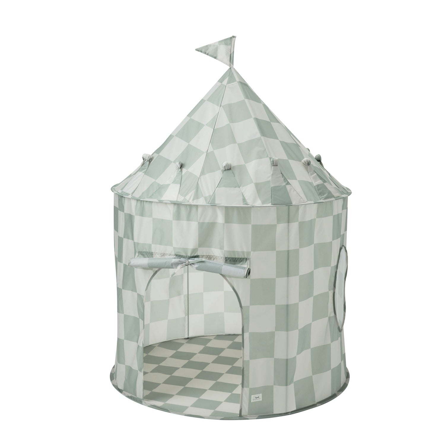 3-sprouts-tente-de-jeu-tissu-recycl-vert-damier image 1
