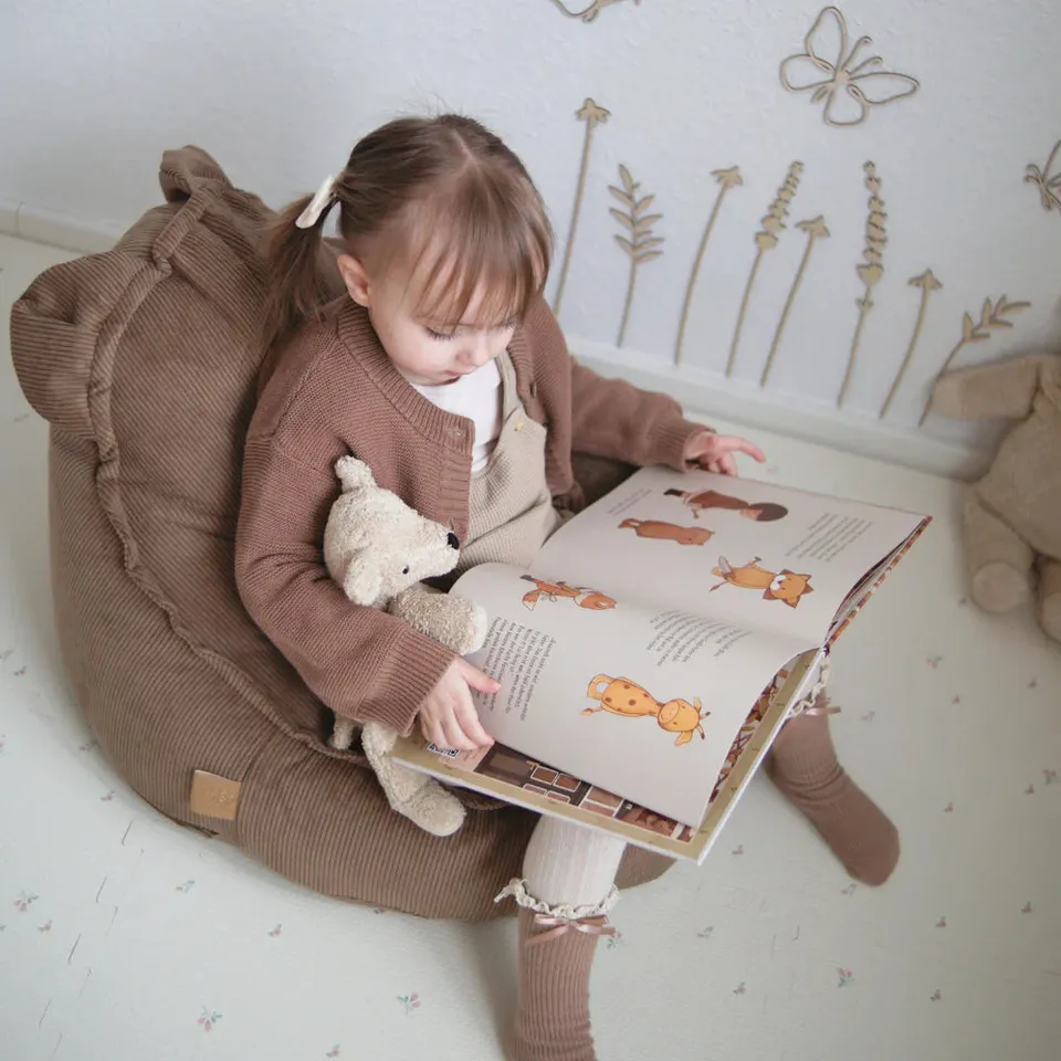 meowbaby-pouf-ours-slimcord-velours-c-tel-assise-enfant image 1