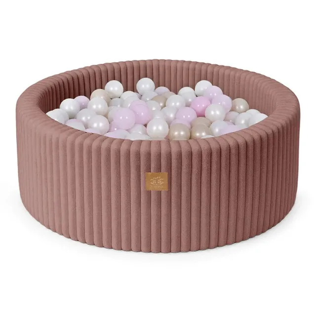 meowbaby-piscine-balles-ronde-90x30-churros-rose-200-balles image 1