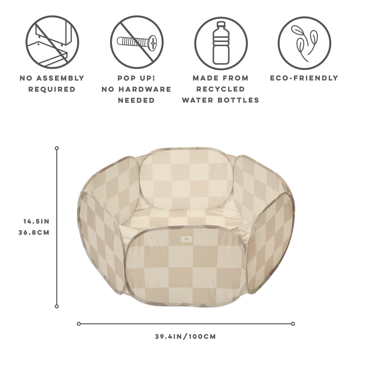 3-sprouts-piscine-balles-beige-damier-tissu-recycl image 7