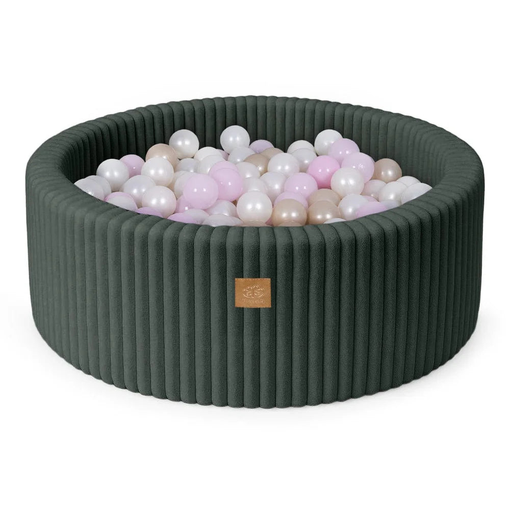 meowbaby-piscine-balles-ronde-90x30-cm-fourrure-churros-vert-for-t-200-balles image 2