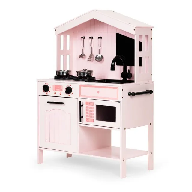 meowbaby-cuisine-en-bois-rose-avec-accessoires image 1