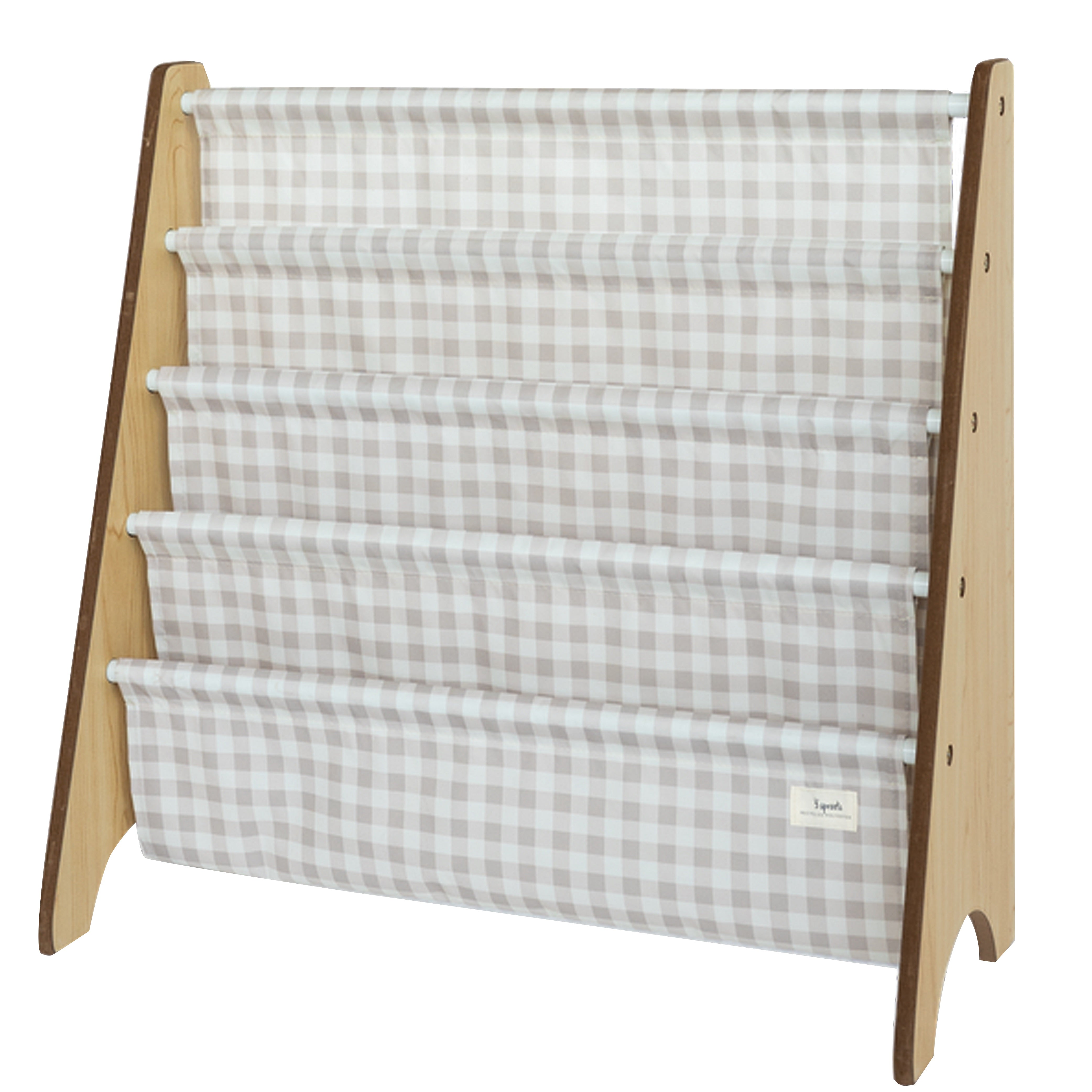 3-sprouts-gingham-beige-biblioth-que-enfant-tissu-recycl image 1