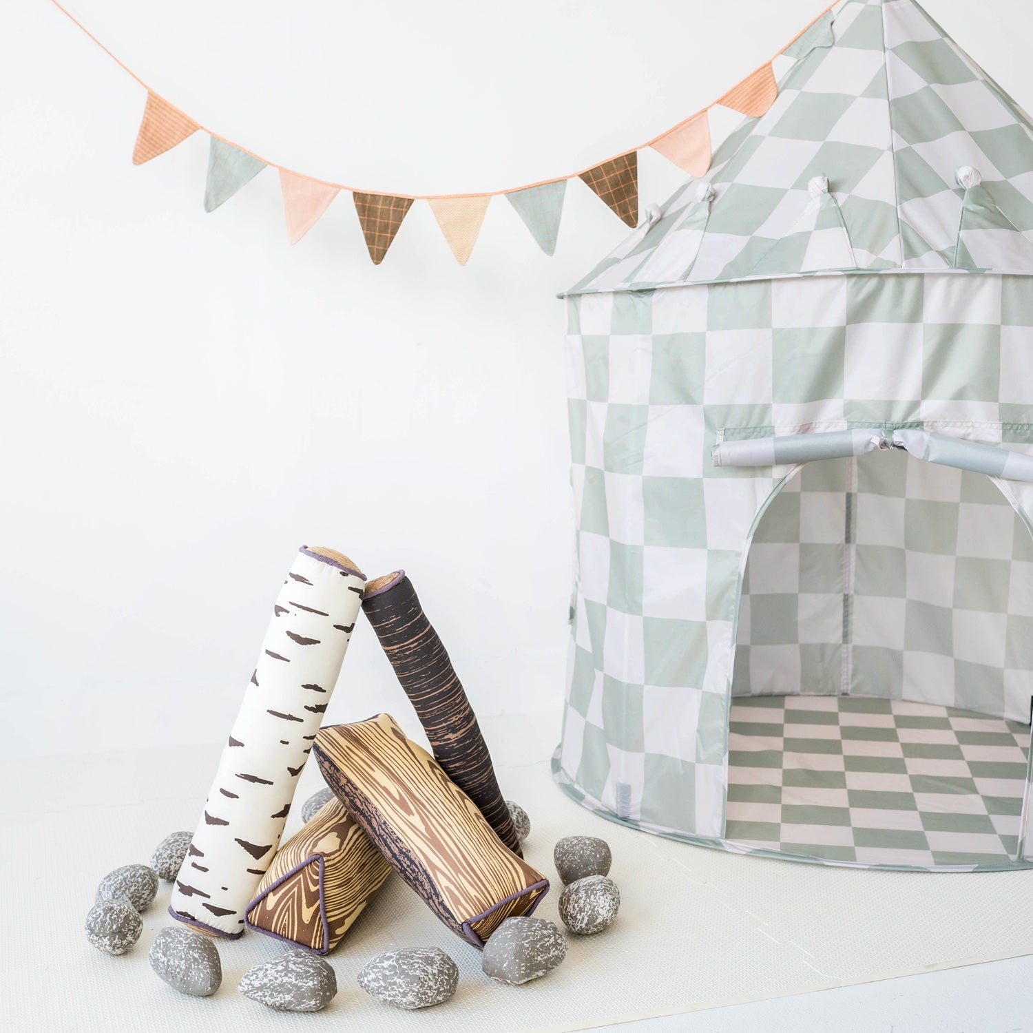 3-sprouts-tente-de-jeu-tissu-recycl-vert-damier image 3